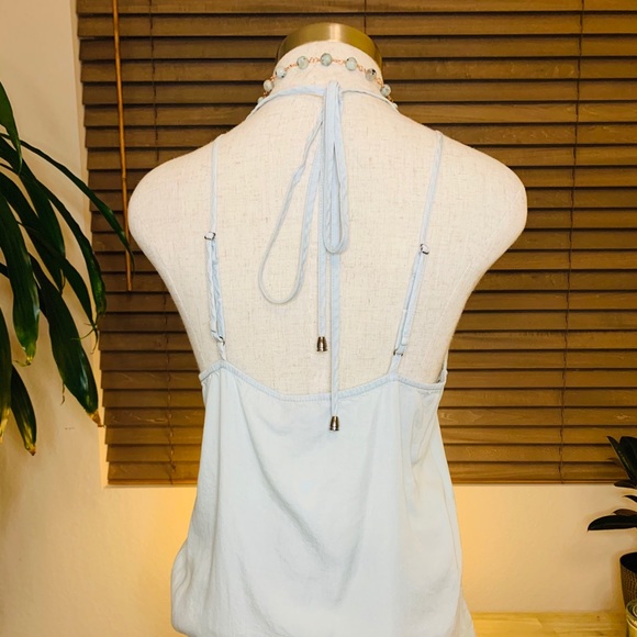 NAKED ZEBRA Chambray Halter Tank - Picture 5 of 9